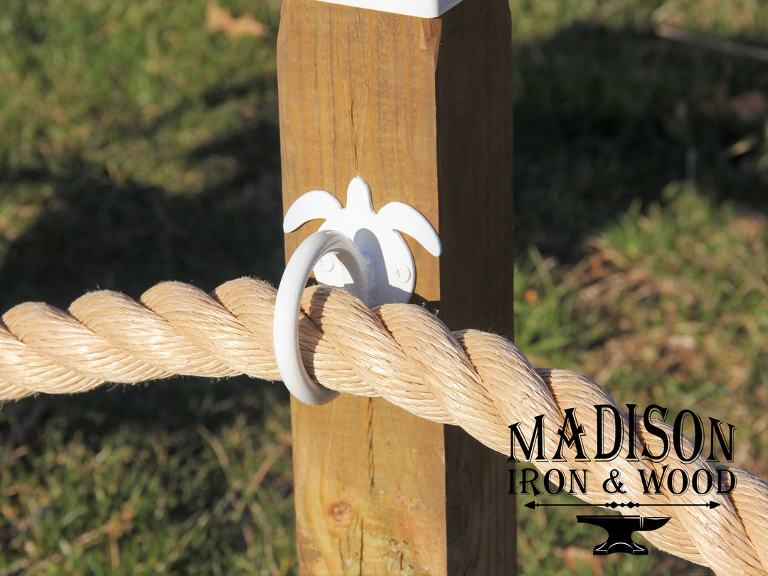 Metal Sea Turtle Nautical Rope Fence Bracket, Light Strand Holder - exteriorplastics - Post Cap - plastic fencing - coastal decoration - nautical decorations - beach house decorations - Florida landscaping - coastal landscaping - nautical landscaping - nautical fences - nautical gates - home improvement - home decor - fencing and barriers