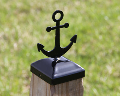4x4 Anchor Post Cap - exteriorplastics - Post Cap - plastic fencing - coastal decoration - nautical decorations - beach house decorations - Florida landscaping - coastal landscaping - nautical landscaping - nautical fences - nautical gates - home improvement - home decor - fencing and barriers