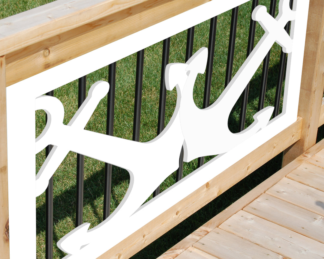 Anchors Plastic Fence Panel Insert - exteriorplastics - Fence Panels - plastic fencing - coastal decoration - nautical decorations - beach house decorations - Florida landscaping - coastal landscaping - nautical landscaping - nautical fences - nautical gates - home improvement - home decor - fencing and barriers