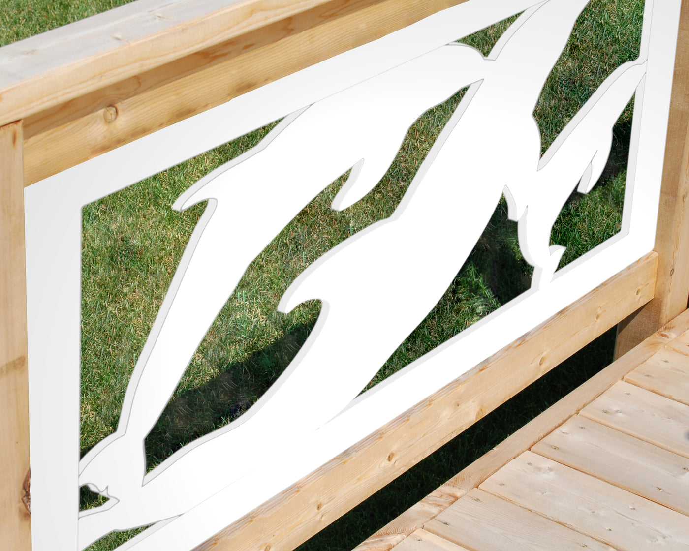Dolphin Plastic Fence Panel Insert - exteriorplastics - Fence Panels - plastic fencing - coastal decoration - nautical decorations - beach house decorations - Florida landscaping - coastal landscaping - nautical landscaping - nautical fences - nautical gates - home improvement - home decor - fencing and barriers