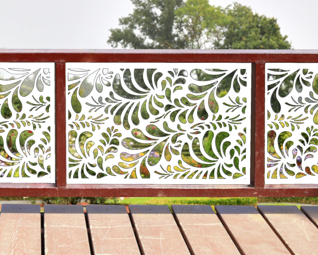 Budding Leaves Pattern Fence/Gate Panel Insert - exteriorplastics - Fence Panels - plastic fencing - coastal decoration - nautical decorations - beach house decorations - Florida landscaping - coastal landscaping - nautical landscaping - nautical fences - nautical gates - home improvement - home decor - fencing and barriers