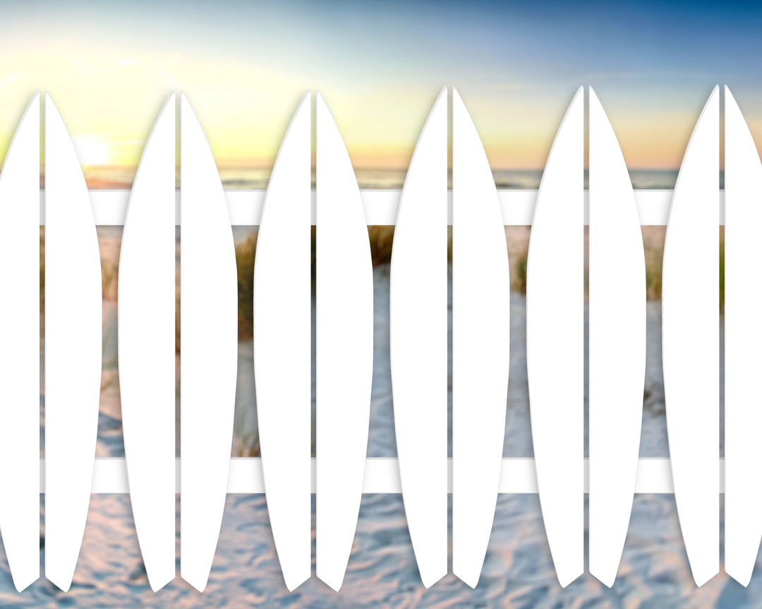 Surfboard Plastic Picket Fence Pannel - 36" Tall - exteriorplastics - Fence Panels - plastic fencing - coastal decoration - nautical decorations - beach house decorations - Florida landscaping - coastal landscaping - nautical landscaping - nautical fences - nautical gates - home improvement - home decor - fencing and barriers
