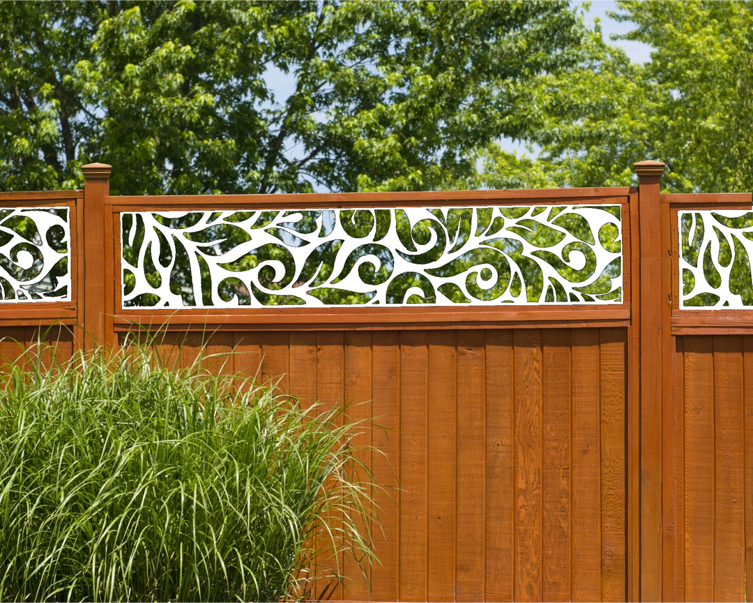 Flowing Leaves Fence Insert - exteriorplastics - Fence Panels - plastic fencing - coastal decoration - nautical decorations - beach house decorations - Florida landscaping - coastal landscaping - nautical landscaping - nautical fences - nautical gates - home improvement - home decor - fencing and barriers