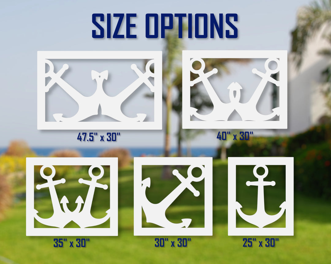 Anchors Plastic Fence Panel Insert - exteriorplastics - Fence Panels - plastic fencing - coastal decoration - nautical decorations - beach house decorations - Florida landscaping - coastal landscaping - nautical landscaping - nautical fences - nautical gates - home improvement - home decor - fencing and barriers
