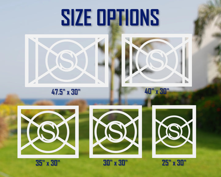 Custom Monogram Plastic Fence Panel Insert - exteriorplastics - Fence Panels - plastic fencing - coastal decoration - nautical decorations - beach house decorations - Florida landscaping - coastal landscaping - nautical landscaping - nautical fences - nautical gates - home improvement - home decor - fencing and barriers