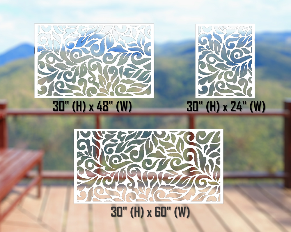 Flowing Leaves Pattern Fence/Gate Panel Insert - exteriorplastics - Fence Panels - plastic fencing - coastal decoration - nautical decorations - beach house decorations - Florida landscaping - coastal landscaping - nautical landscaping - nautical fences - nautical gates - home improvement - home decor - fencing and barriers