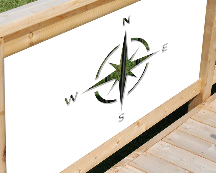 Compass Plastic Fence Panel Insert - exteriorplastics - Fence Panels - plastic fencing - coastal decoration - nautical decorations - beach house decorations - Florida landscaping - coastal landscaping - nautical landscaping - nautical fences - nautical gates - home improvement - home decor - fencing and barriers