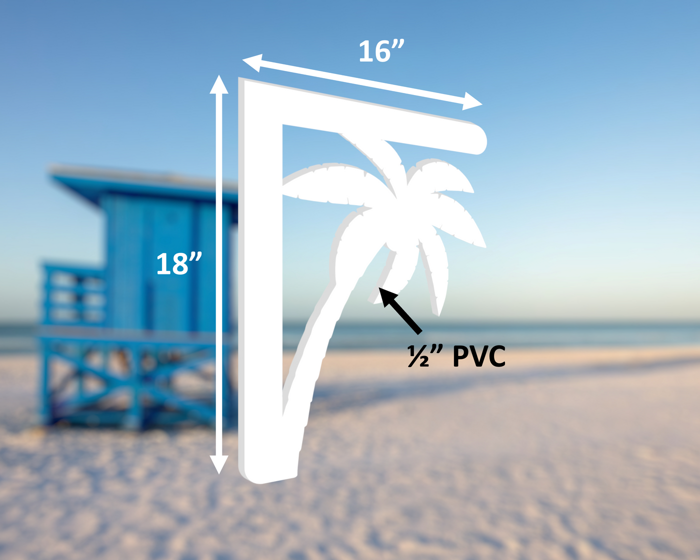 Palm Tree Mailbox Bracket, Weather Resistant Plastic - exteriorplastics - Mailbox Accessories