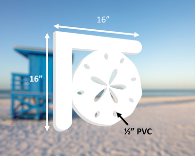 Sand Dollar Mailbox Bracket, Weather Resistant Plastic - exteriorplastics - Mailbox Accessories