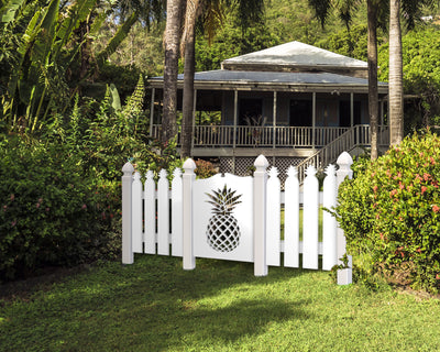 Pineapple Plastic Picket Fence Panel - 36" Tall - exteriorplastics - Fence Panels